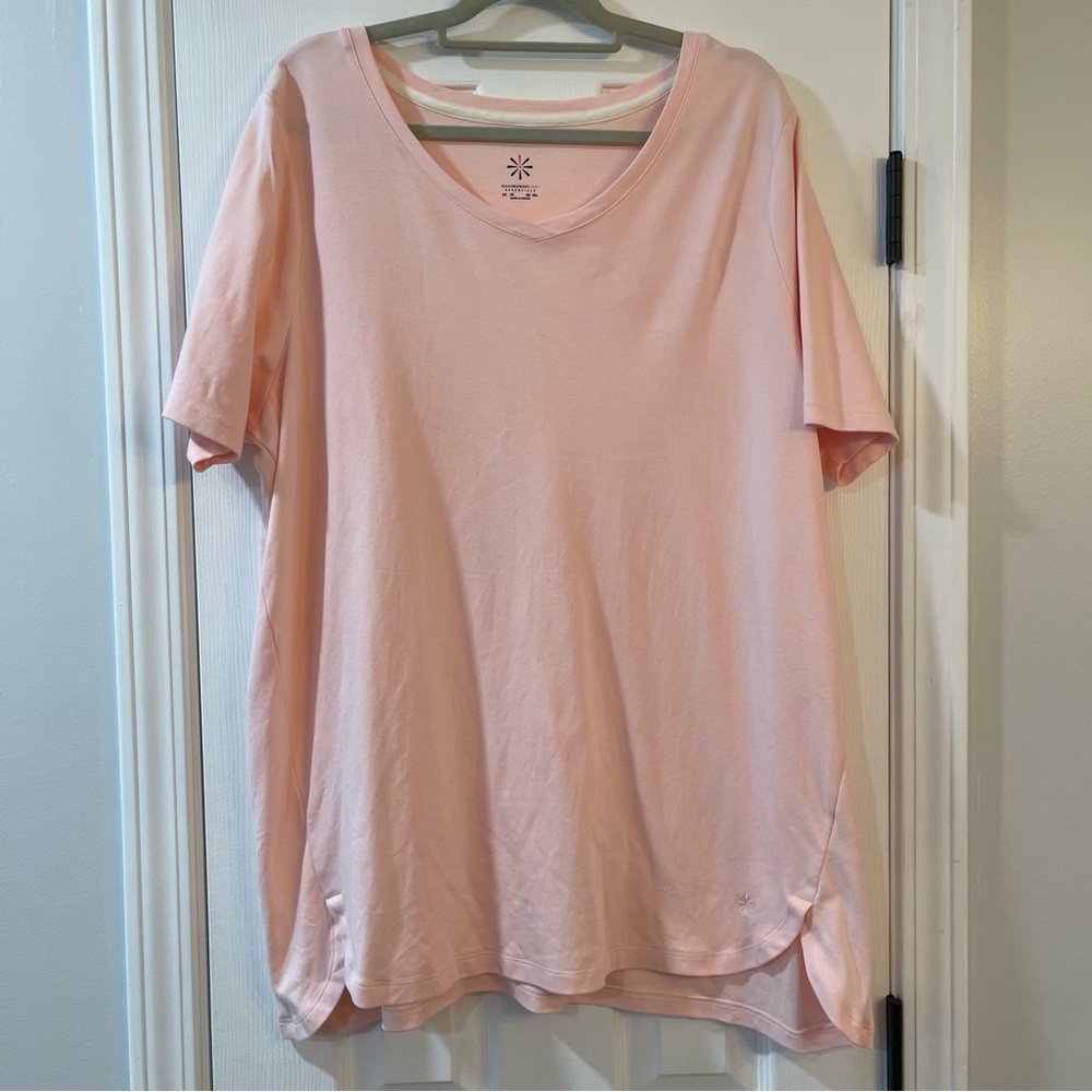 Isaac Mizrahi Essentials Light Pink Crewneck Tee